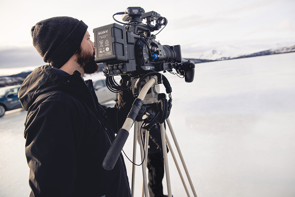 Jackson Kingsley filming on location